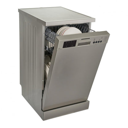 Masina de spalat vase Heinner HDW-FS4506DSE++, 10 Seturi, 6 programe, Clasa E, Half load, Aquastop, 45 cm, Antracit, GARANTIE 12 ANI