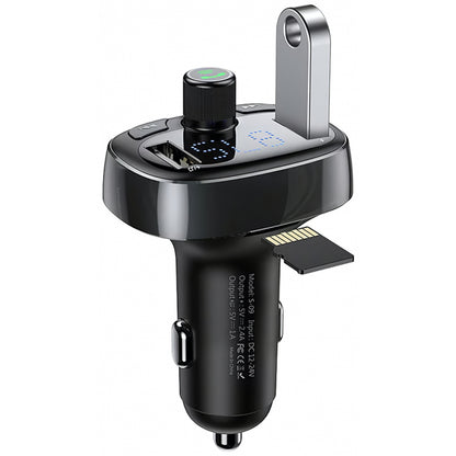 Modulator FM Bluetooth Baseus S-09, 2 x USB-A - 1 x microSD CCMT000301, GARANTIE 9 ANI