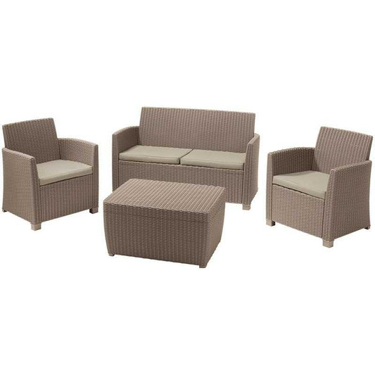 Set mobilier de terasa, imitatie ratan, Keter Elodie, pentru gradina sau foisor, GARANTIE 5 ANI