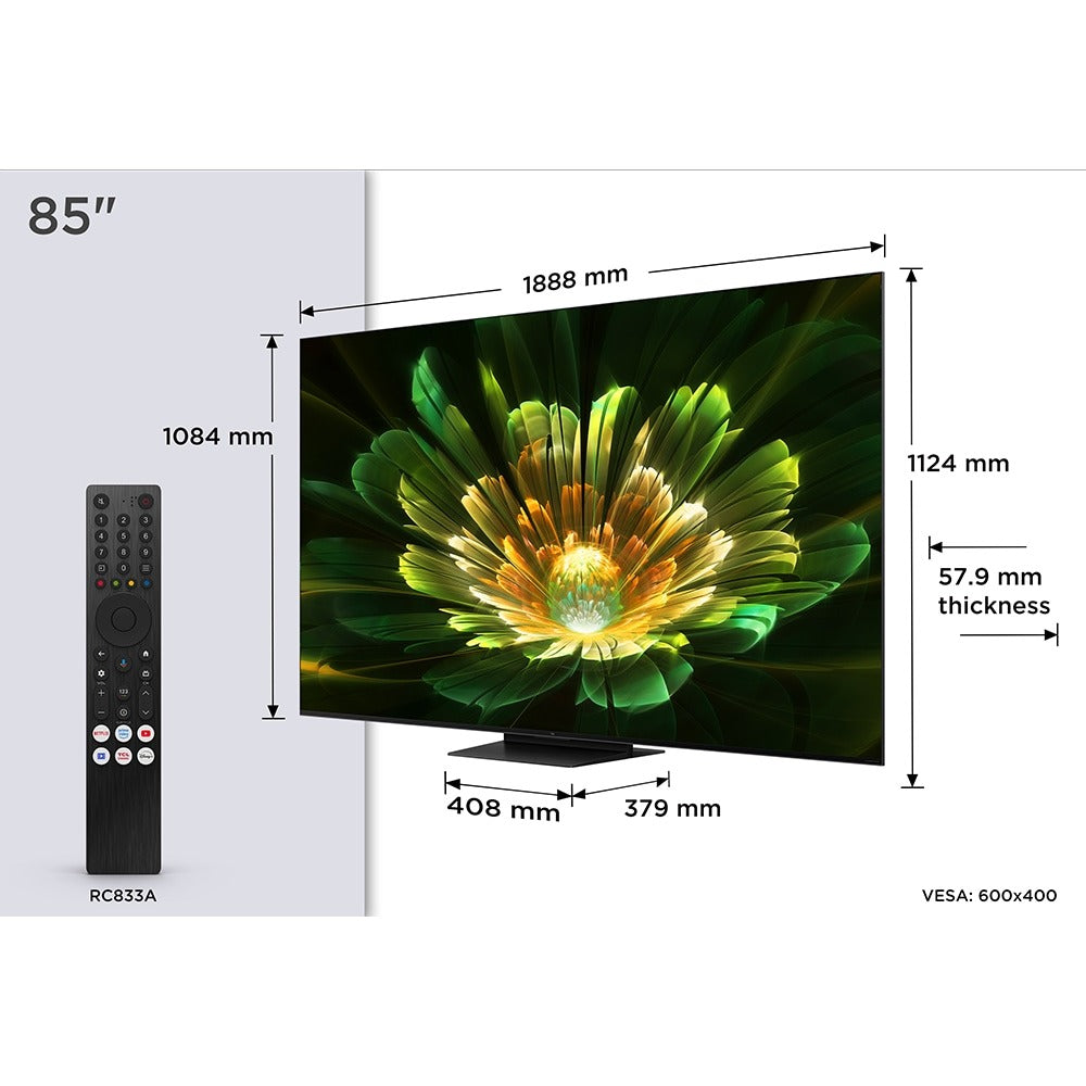Televizor Smart TCL 85C79K MiniLed, Ultra HD 4K, HDR, 215cm, GARANTIE 5 ANI