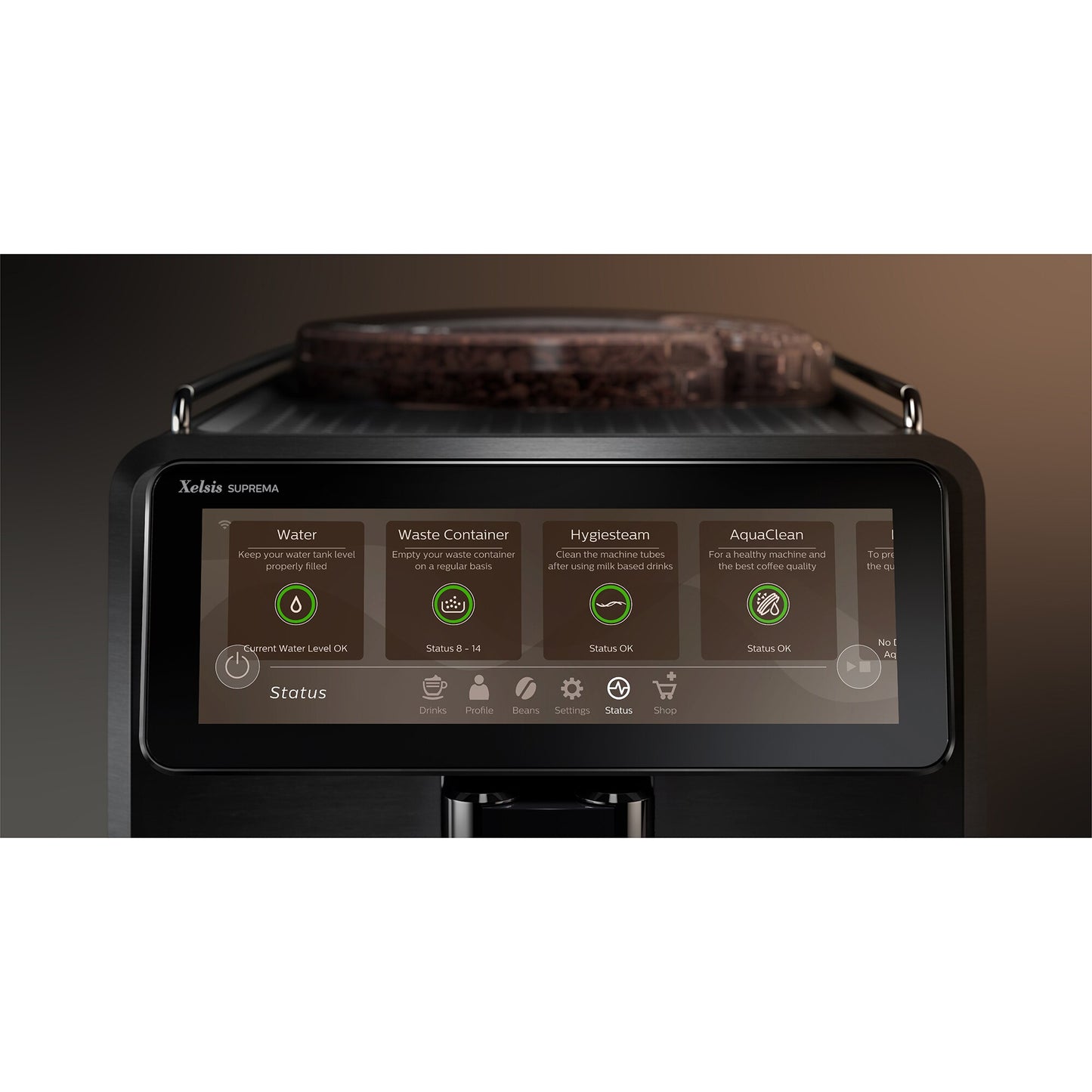 Espressor complet automat Saeco Xelsis Suprema SM8885/00, 15 bari, Tehnologie BeanMaestro, functie LatteDuo, filtru Aqua Clean, GARANTIE 12 ANI