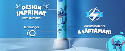 Periuta de dinti electrica copii ORAL-B iO Kids, Disney Stitch, 3 programe, 1 capat, albastru, GARANTIE 7 ANI