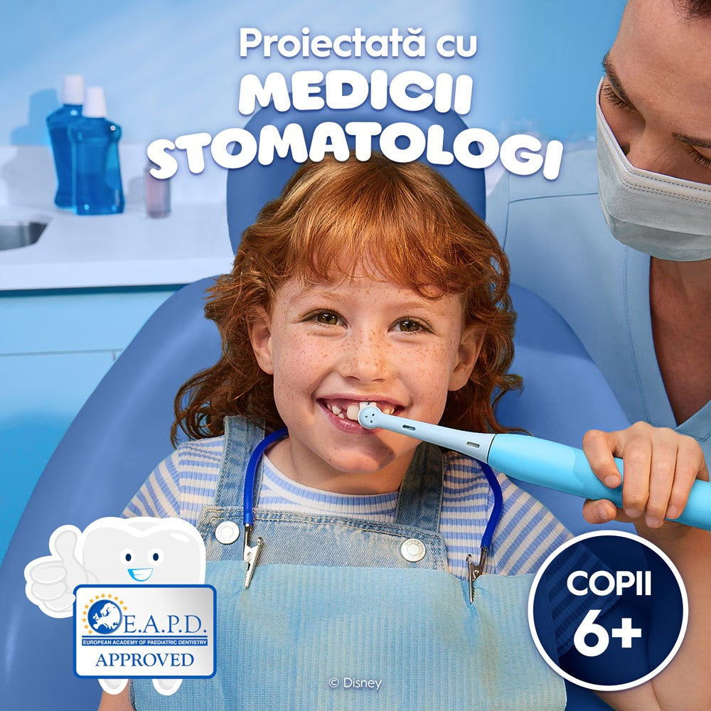 Periuta de dinti electrica copii ORAL-B iO Kids, Disney Stitch, 3 programe, 1 capat, albastru, GARANTIE 7 ANI
