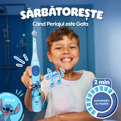 Periuta de dinti electrica copii ORAL-B iO Kids, Disney Stitch, 3 programe, 1 capat, albastru, GARANTIE 7 ANI
