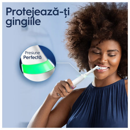 Set 2 periute de dinti electrice ORAL-B iO5, 40000 pulsatii/min, 5 programe, 2 capate, alb-negru, GARANTIE 7 ANI