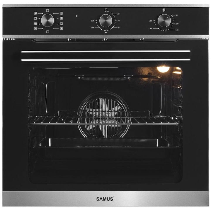 Cuptor incorporabil Samus SC628GX9, 75l, 9 functii preparare, Putere 2800W, Negru Argintiu, GARANTIE 12 ANI
